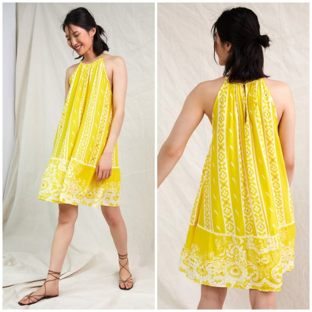 Anthropologie Halter Tunic Mini Dress